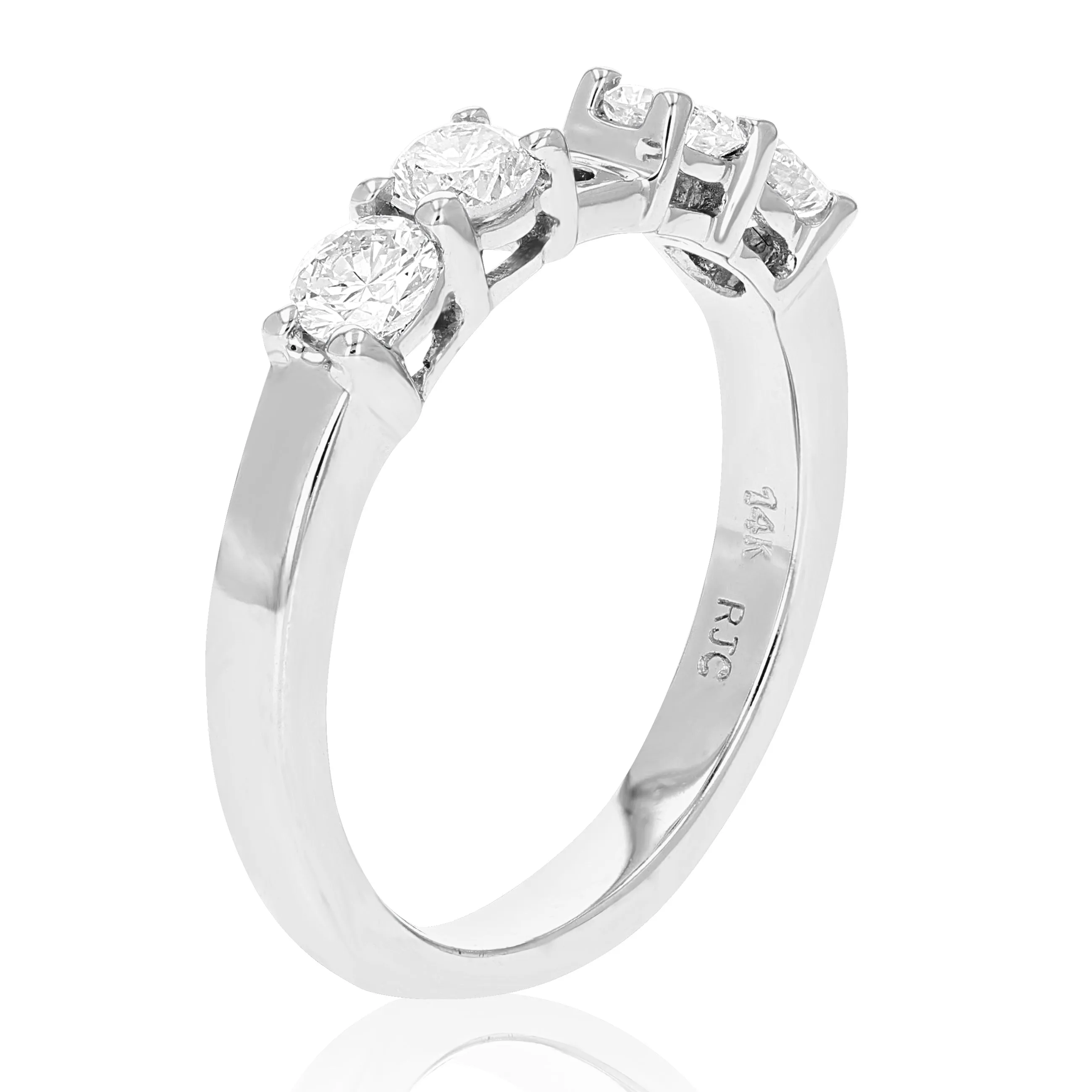 0.80 cttw Semi Mount Diamond Engagement Ring 14K White Gold Round Bridal