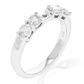 0.80 cttw Semi Mount Diamond Engagement Ring 14K White Gold Round Bridal