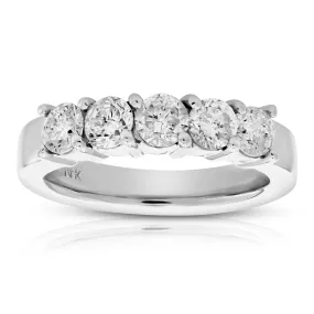 1 1/4 cttw Diamond 5 Stone Ring 14K White Gold