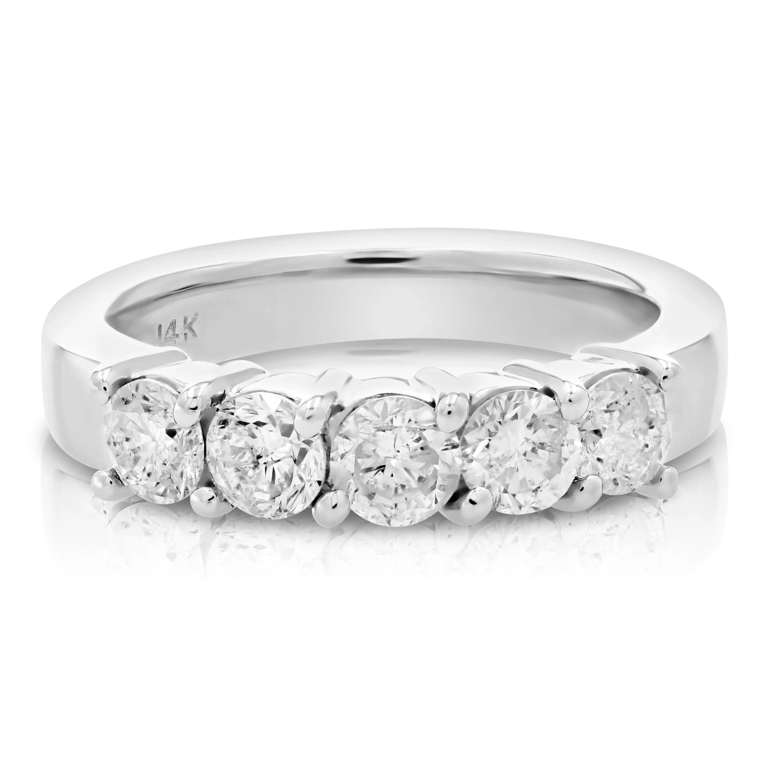 1 1/4 cttw Diamond 5 Stone Ring 14K White Gold