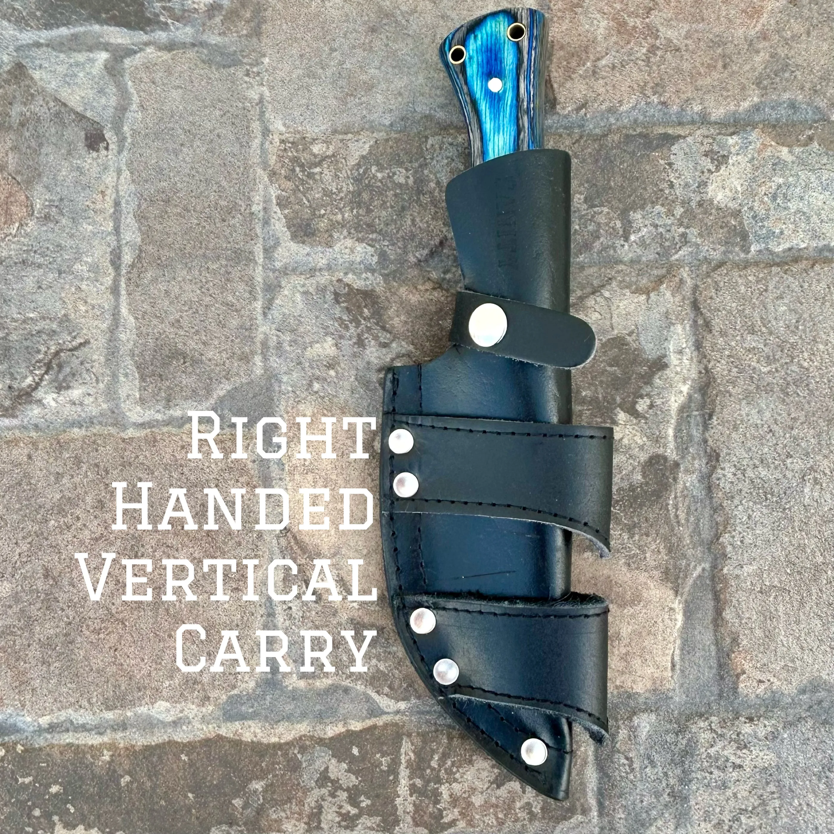 10” Rough Rider Series - Army - Blue & Black Wood - D2 Steel - Horizontal & Vertical Carry - CUS47