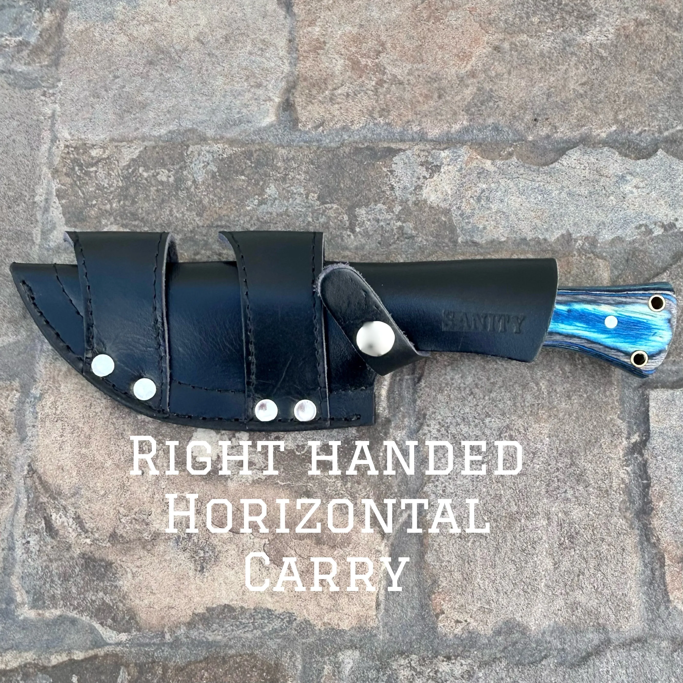 10” Rough Rider Series - Army - Blue & Black Wood - D2 Steel - Horizontal & Vertical Carry - CUS47