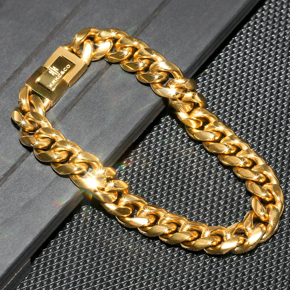 10mm Miami Cuban Link Bracelet in 18K Gold - KRKC