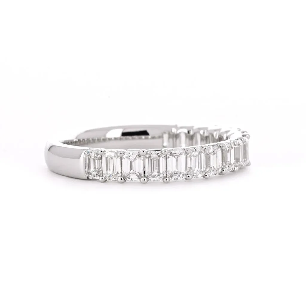 1.40ctw Emerald Diamond Band - 14K White Gold