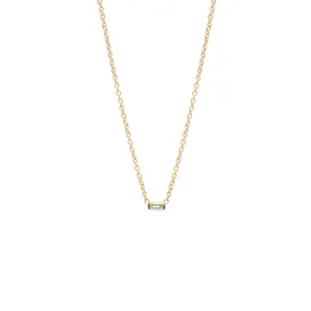 14k Small Baguette Diamond Necklace