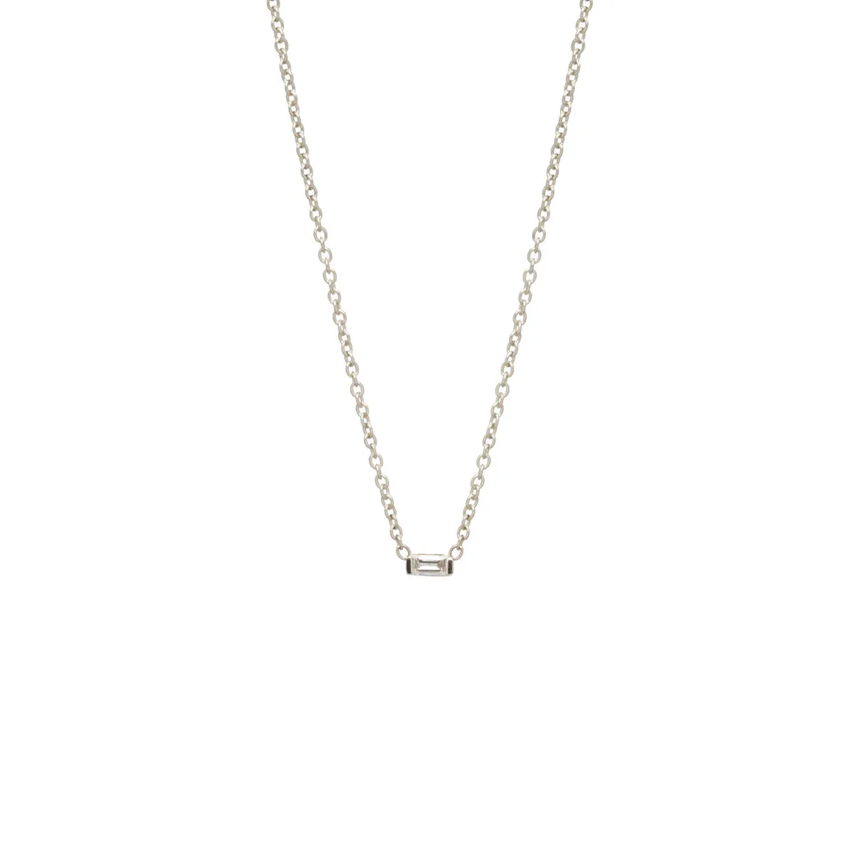 14k Small Baguette Diamond Necklace