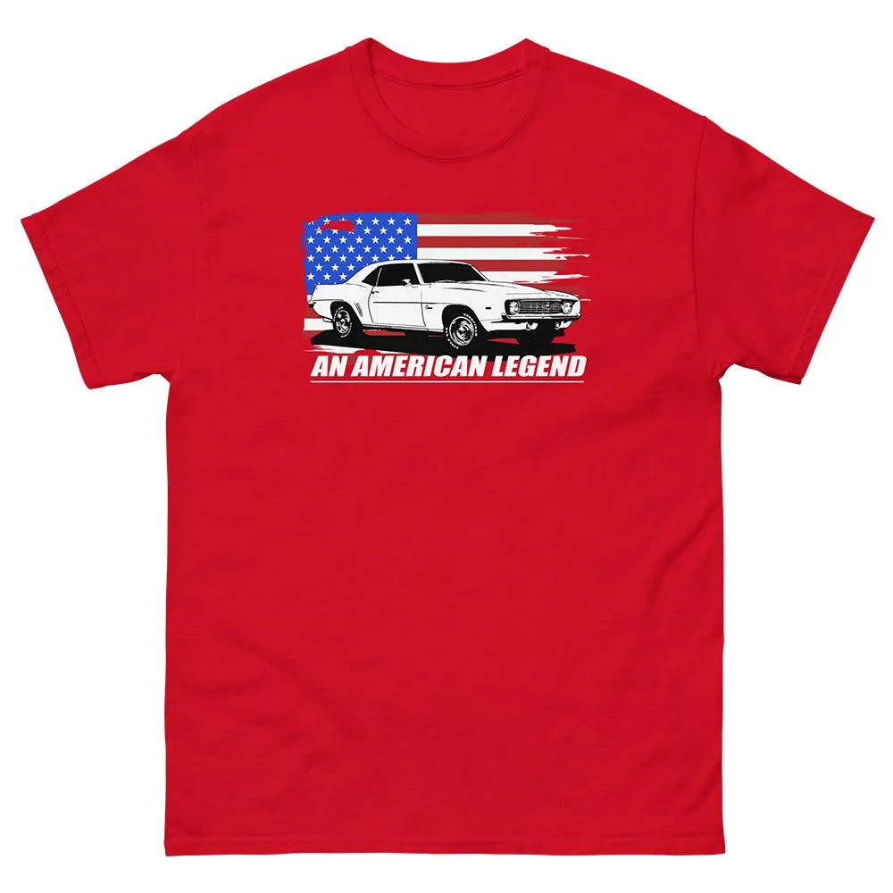 1969 Camaro T-Shirt Patriotic American Flag Muscle Car Tee