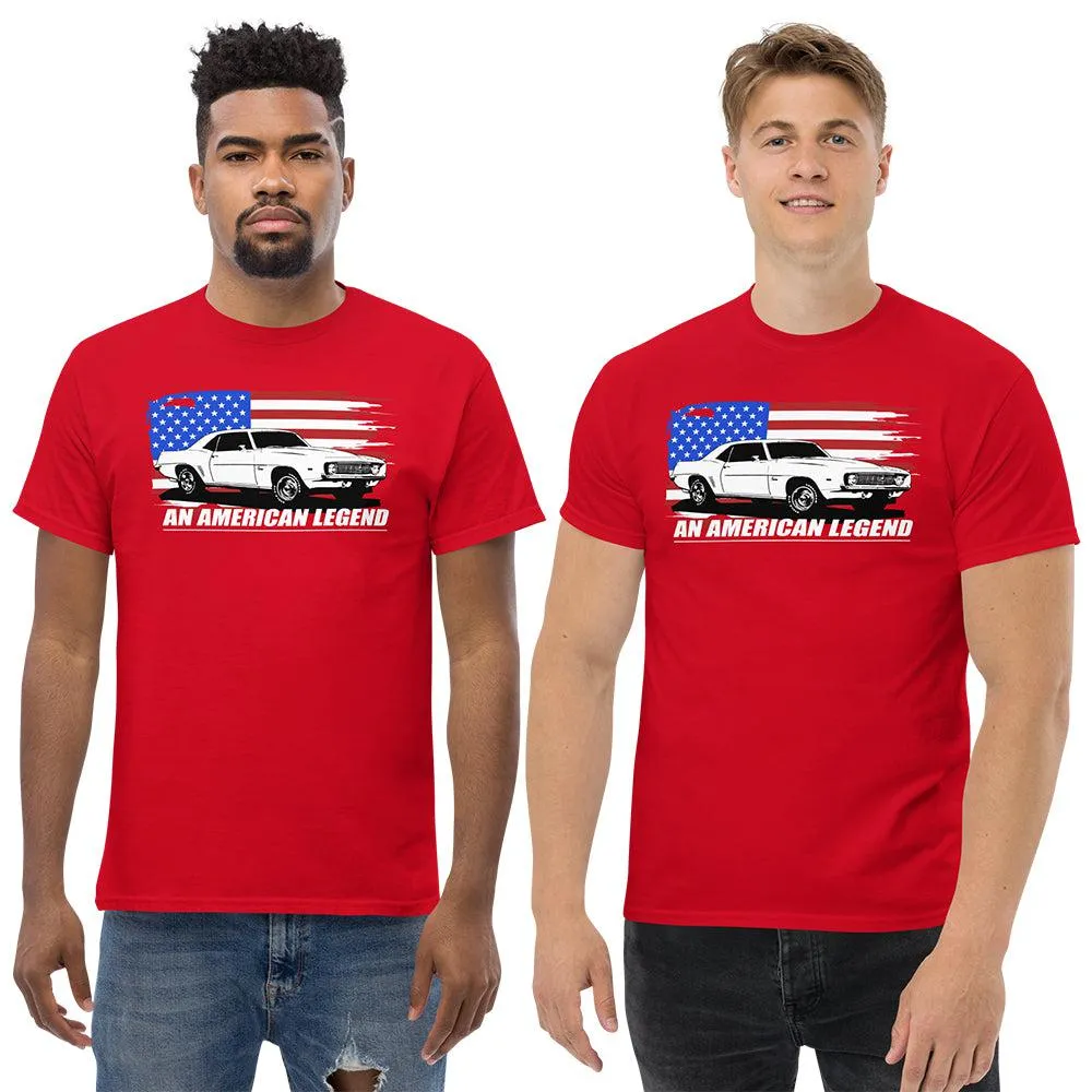 1969 Camaro T-Shirt Patriotic American Flag Muscle Car Tee