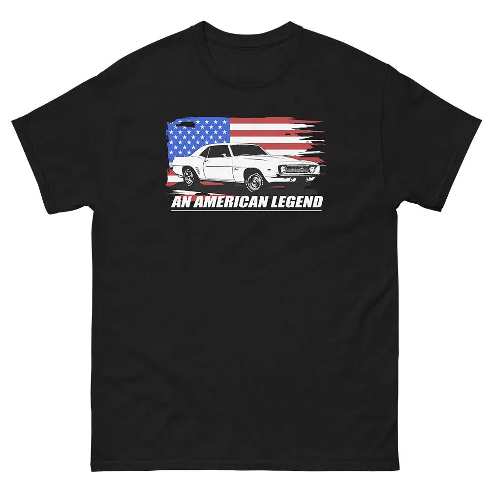 1969 Camaro T-Shirt Patriotic American Flag Muscle Car Tee