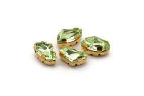 6 Green Peridot Swarovski Crystal Prong Setting 14x9 Mm  Y260