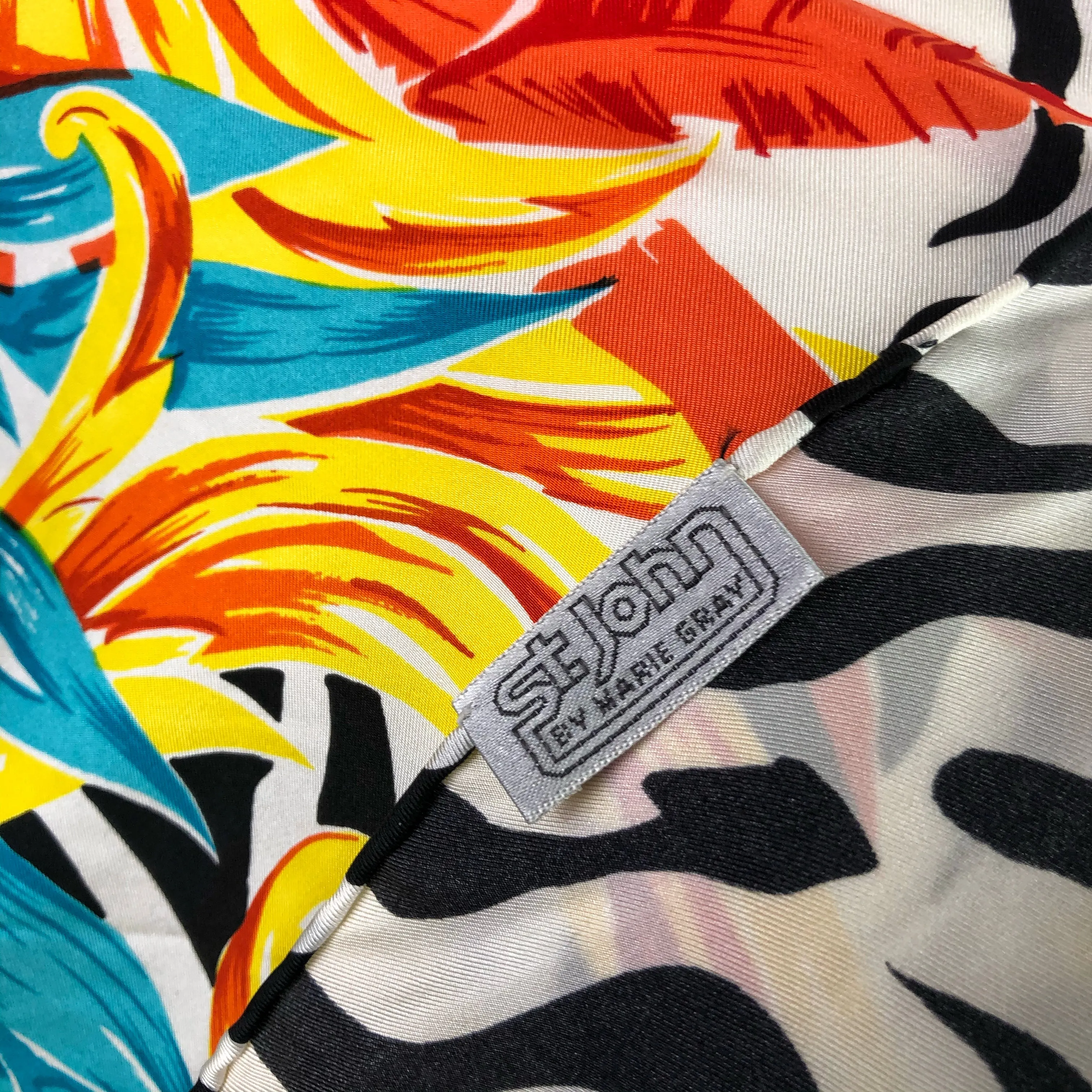 70's St. John Tropical Silk Scarf