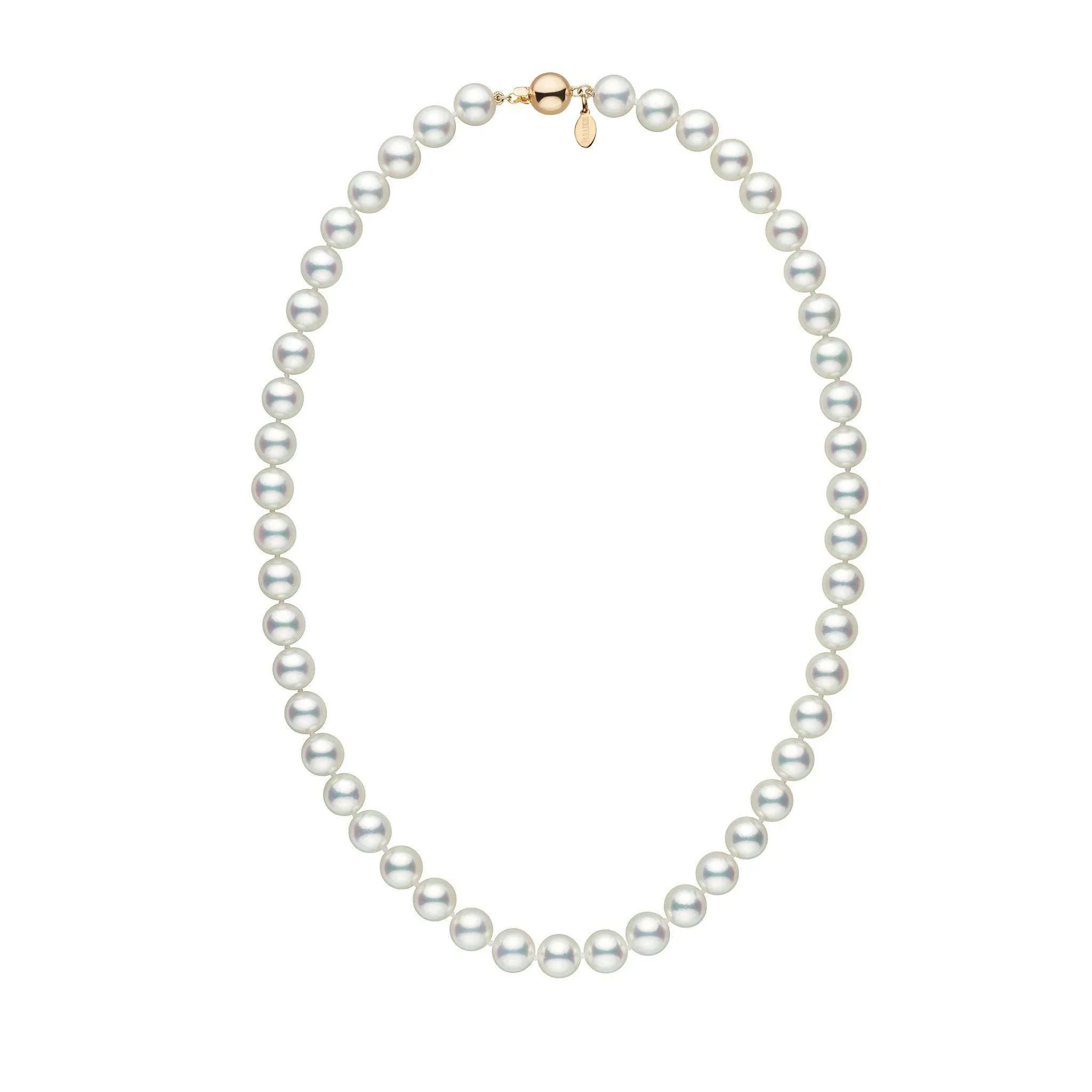 8.5-9.0 mm 18 Inch Natural White Hanadama Akoya Pearl Necklace