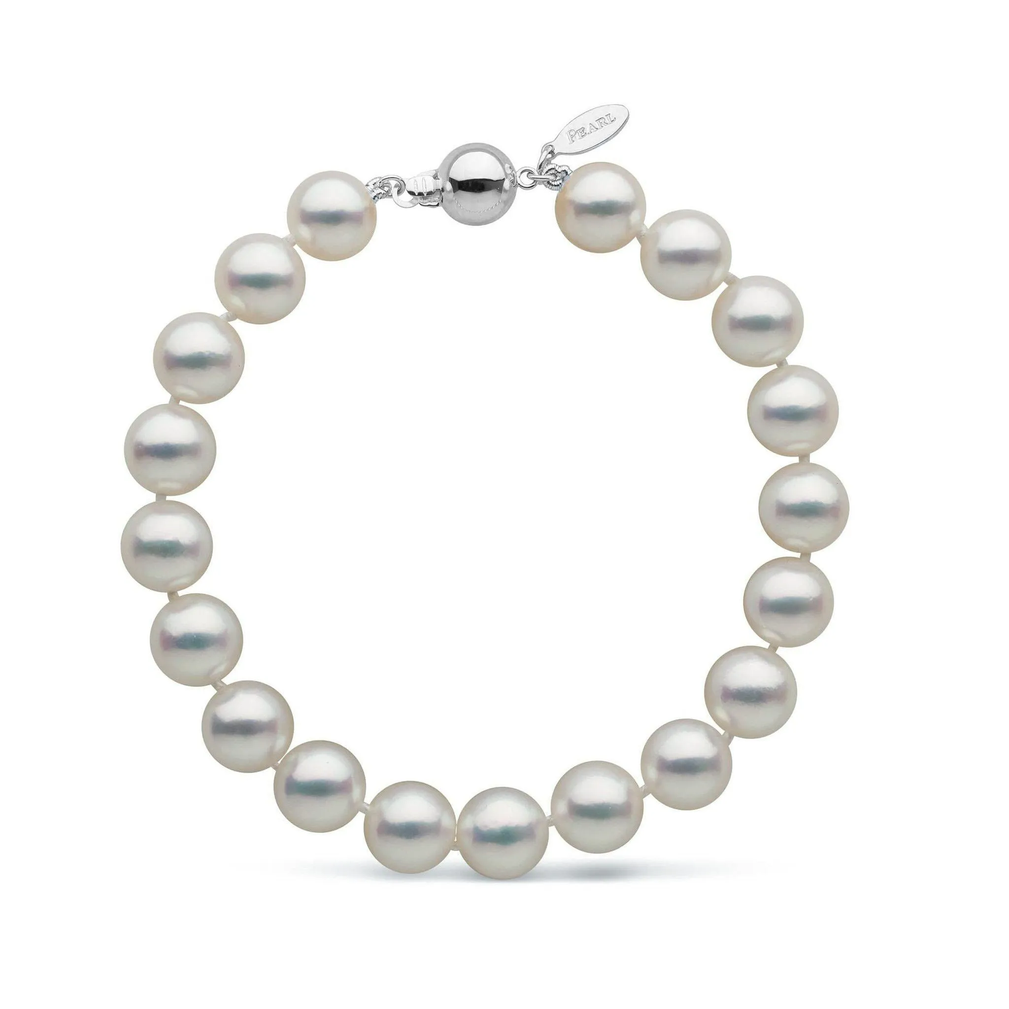 8.5-9.0 mm Natural White Hanadama Akoya Pearl Bracelet