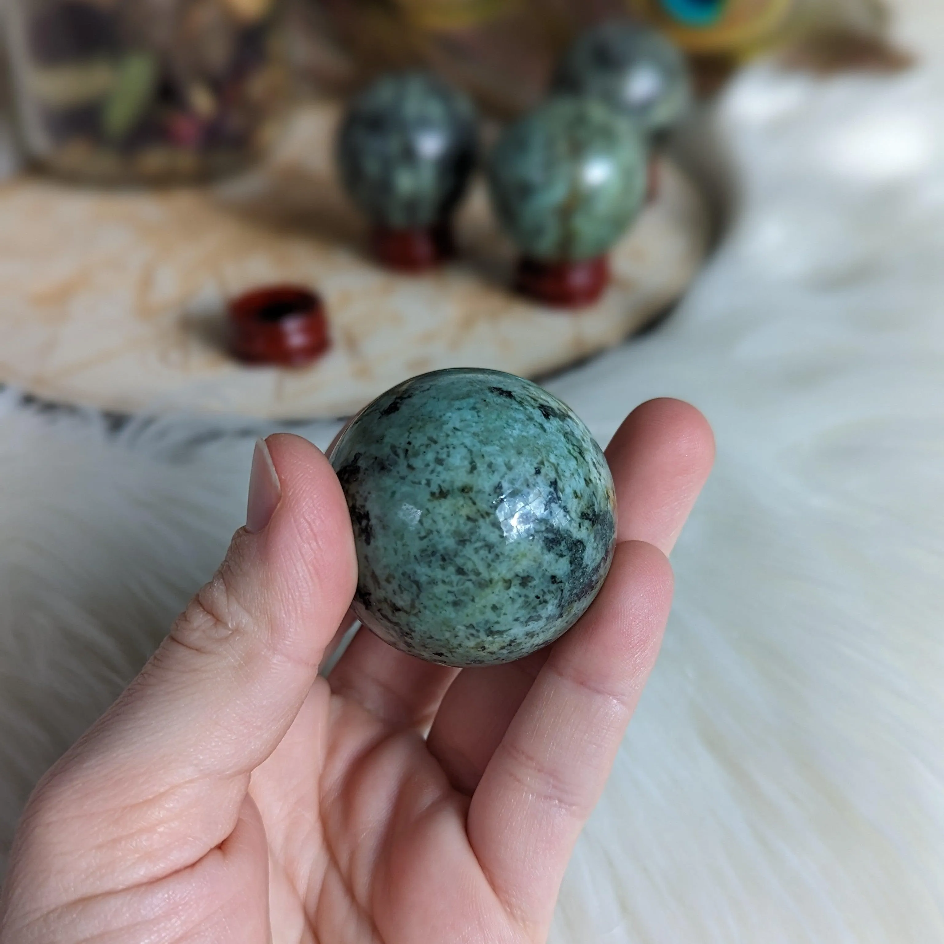 African Turquoise Sphere ~ Evolution & Transformation