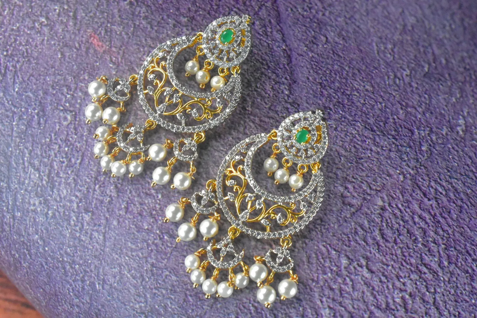 American Diamonds Chandbali Earrings By Asp Fashion Jewellery