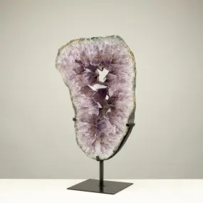 Amethyst Geode Slice from Brazil on Custom Stand- 19 / 20 lbs