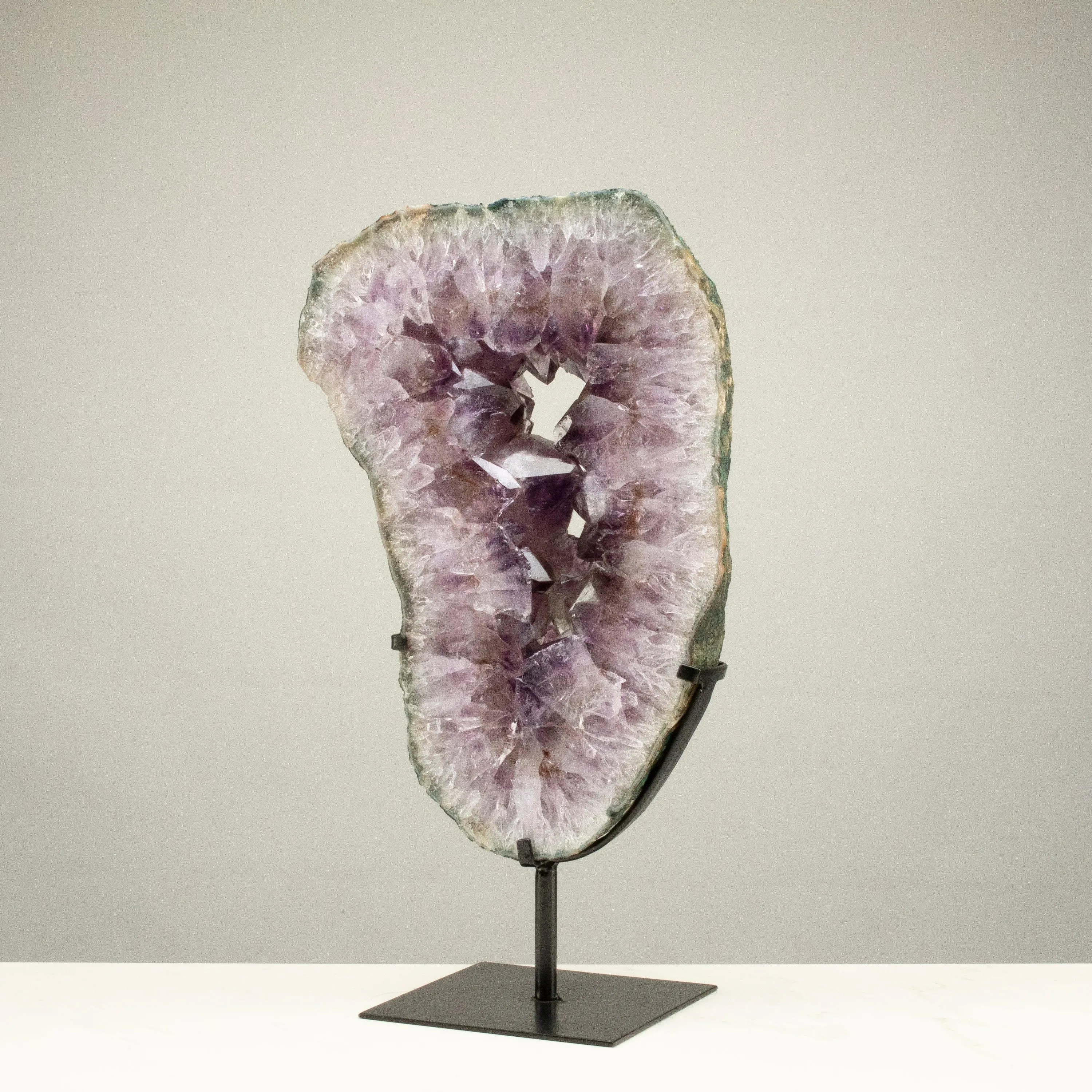 Amethyst Geode Slice from Brazil on Custom Stand- 19 / 20 lbs