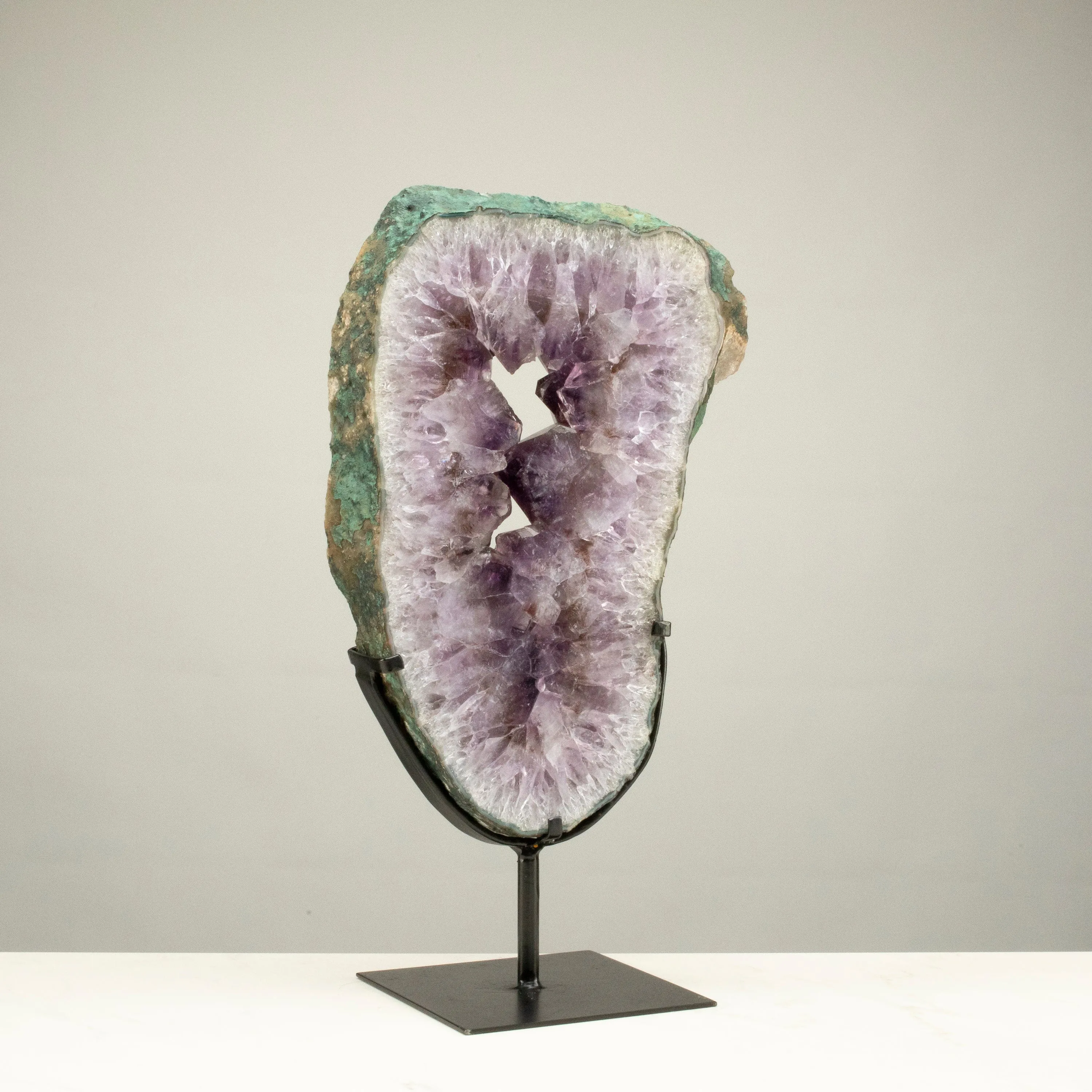 Amethyst Geode Slice from Brazil on Custom Stand- 19 / 20 lbs