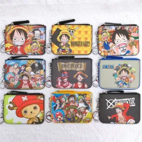 Anime One Piece Cartoon Bag Luffy Zoro Leather Card Holder Cute Coin Purse Monkey D Luffy PU Wallet Keychain Bags Decorate Gifts