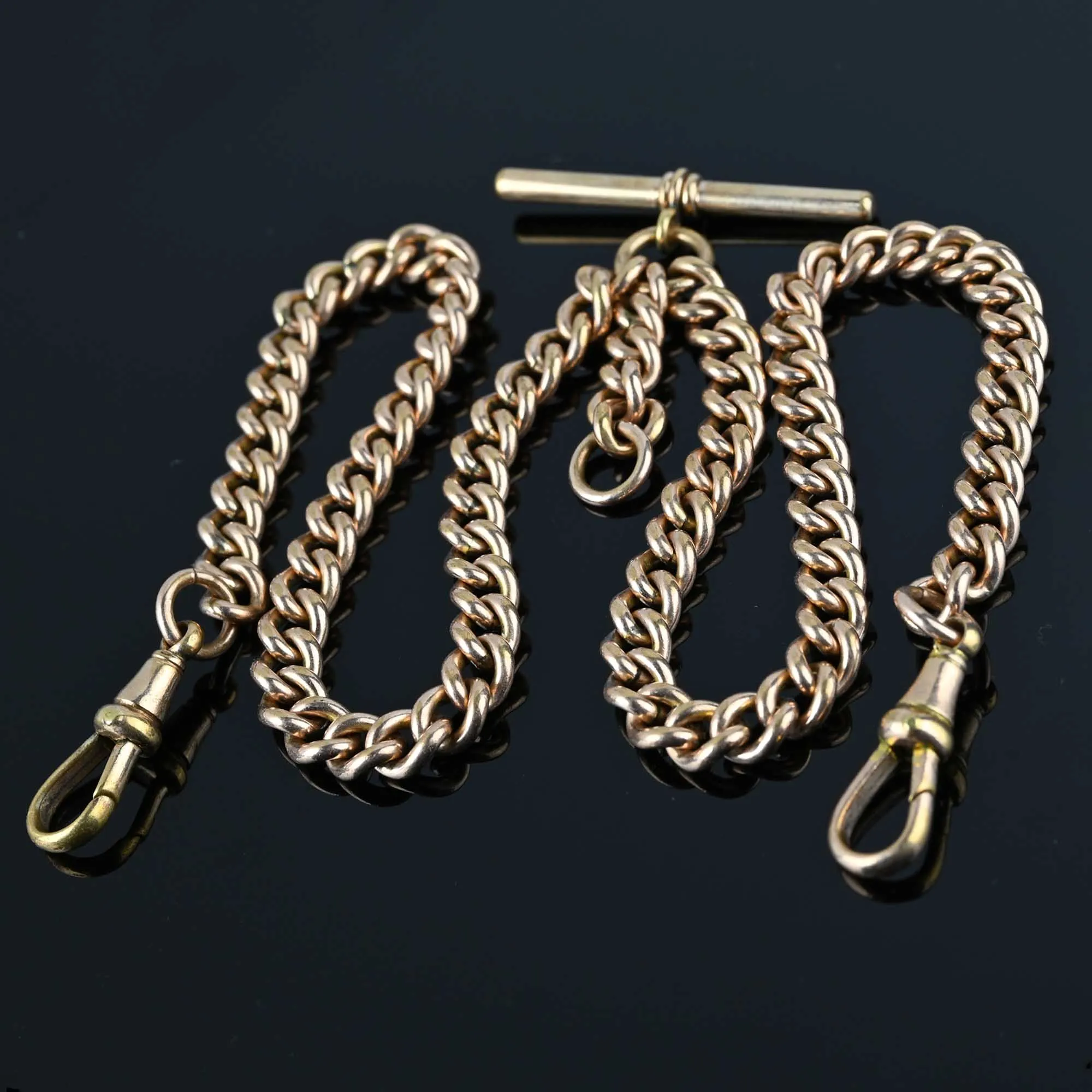 Antique Edwardian Double Albert Watch Chain Necklace