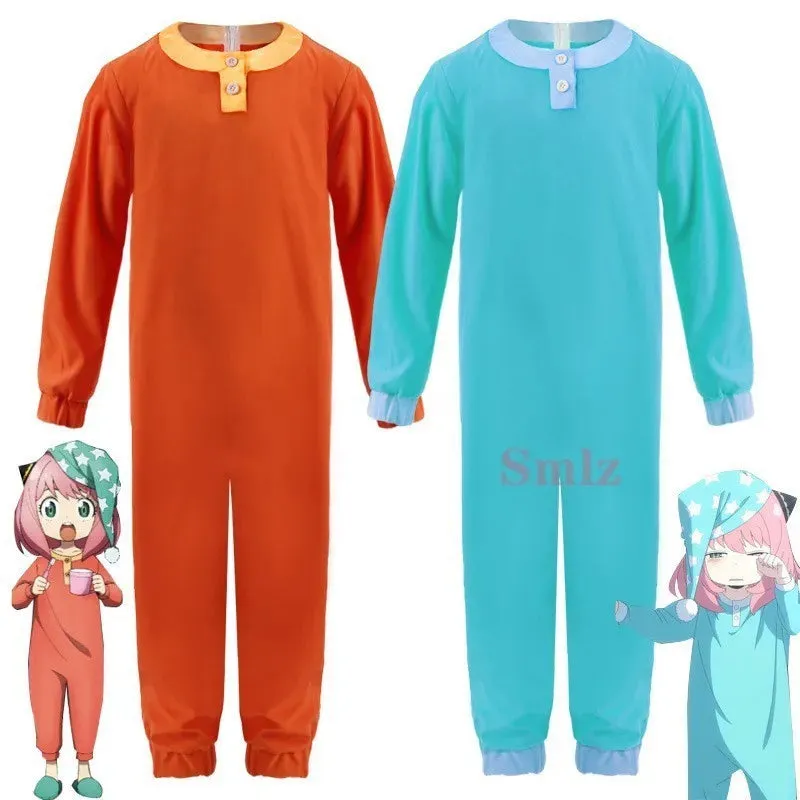 Anya Forger Pajamas Cosplay Spy X Family Anime Cosplay Costume Sleepwear Orange Green