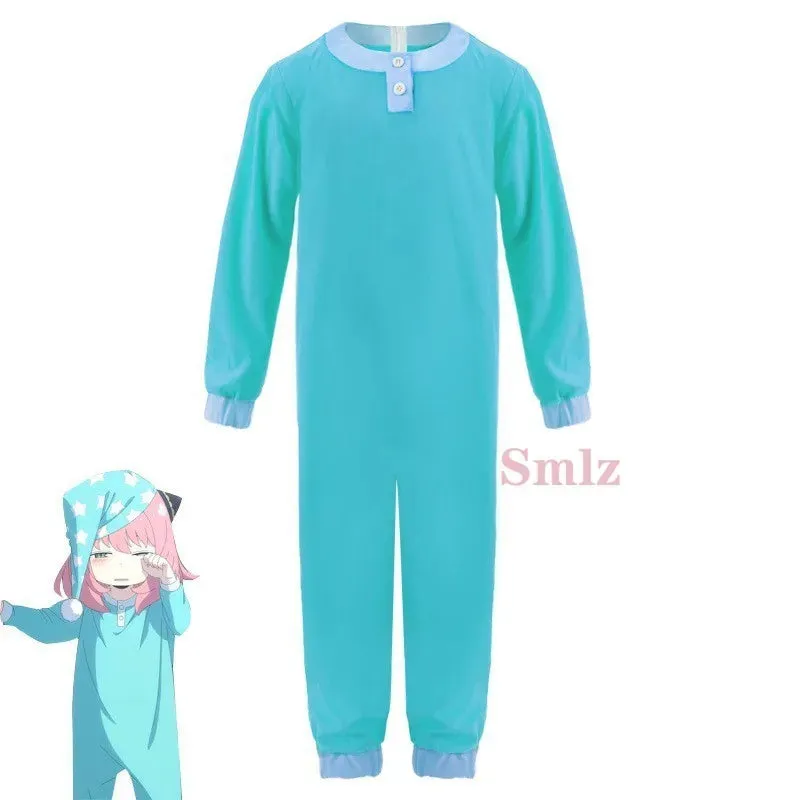 Anya Forger Pajamas Cosplay Spy X Family Anime Cosplay Costume Sleepwear Orange Green