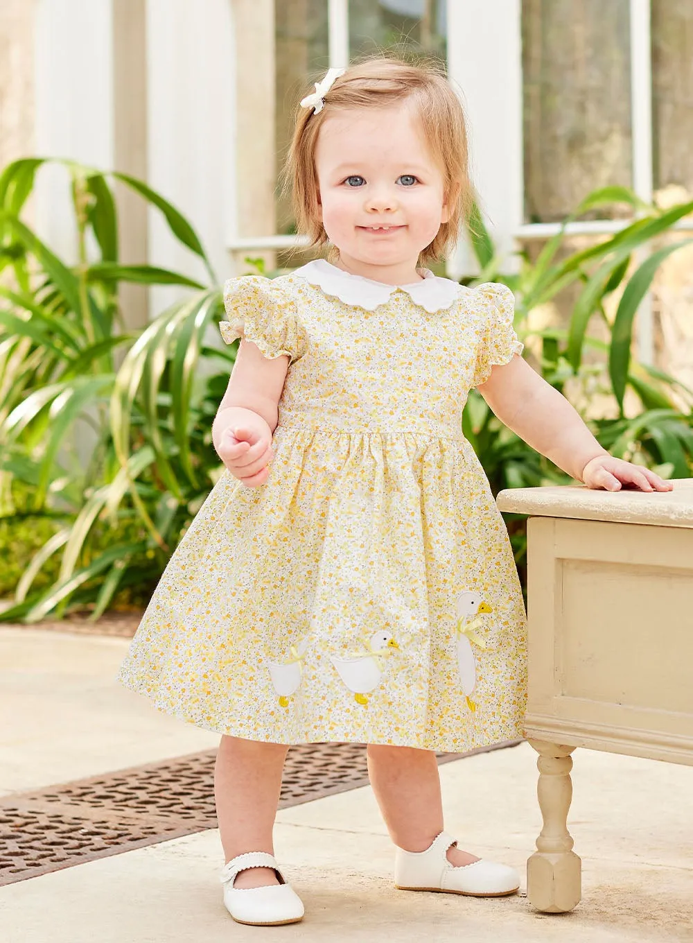 Baby Floral Petal Collar Duck Dress