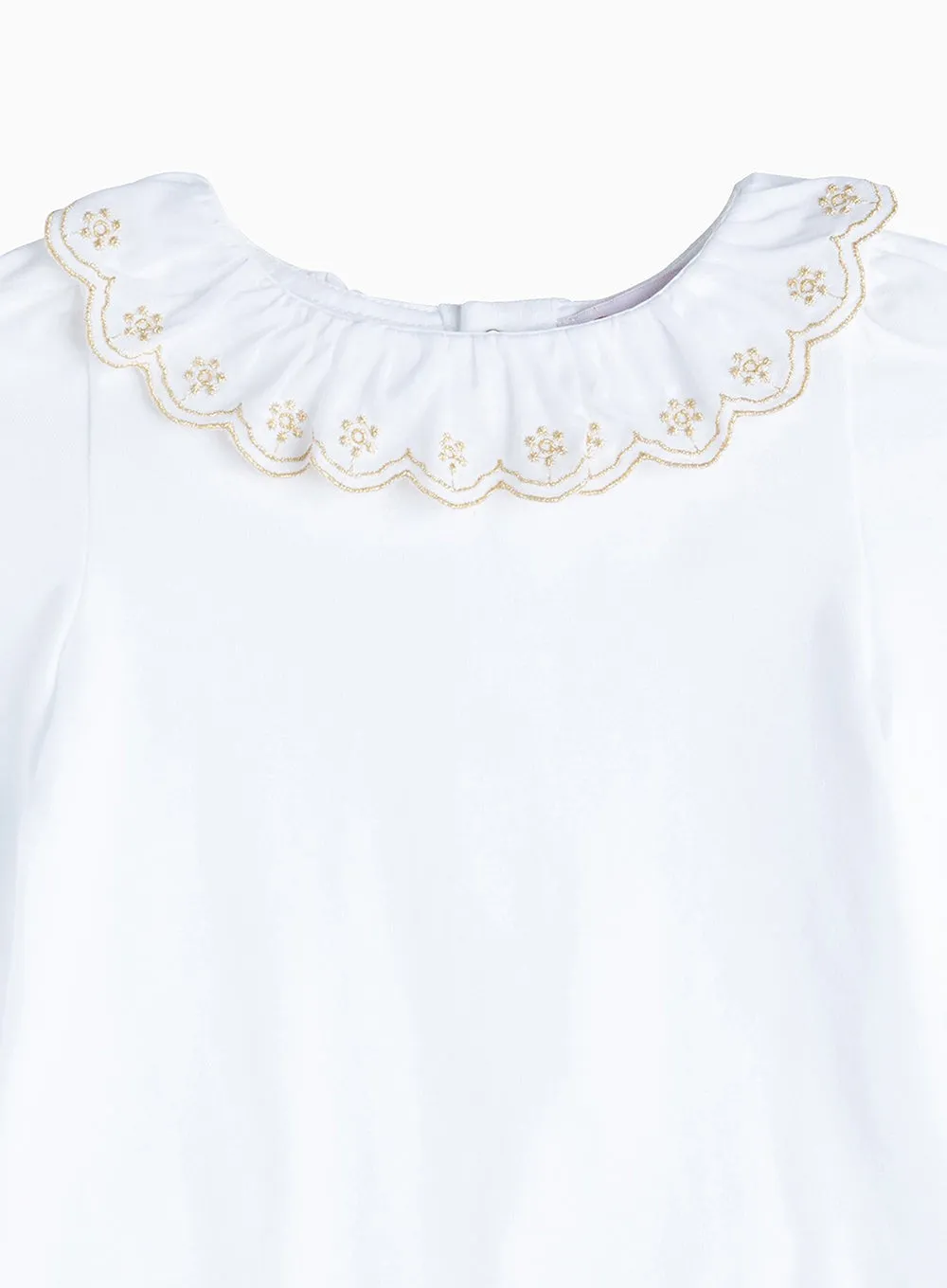 Baby Long Sleeved Elsa Body in White/Gold