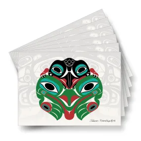 Baby Raven Frog & House Screen - Formline Art Cards