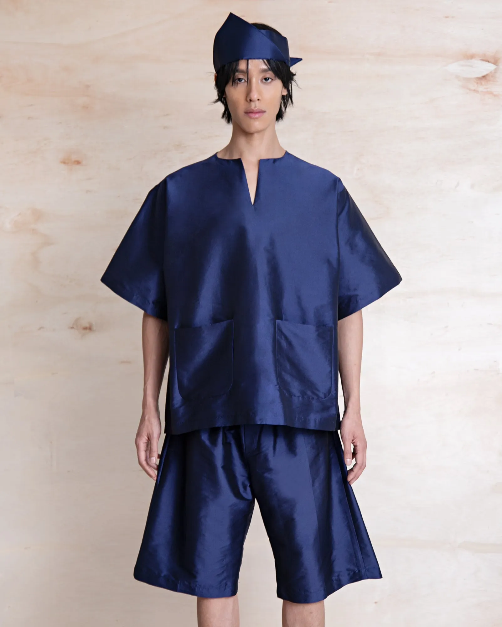 Baju Melayu Pendek (Navy)