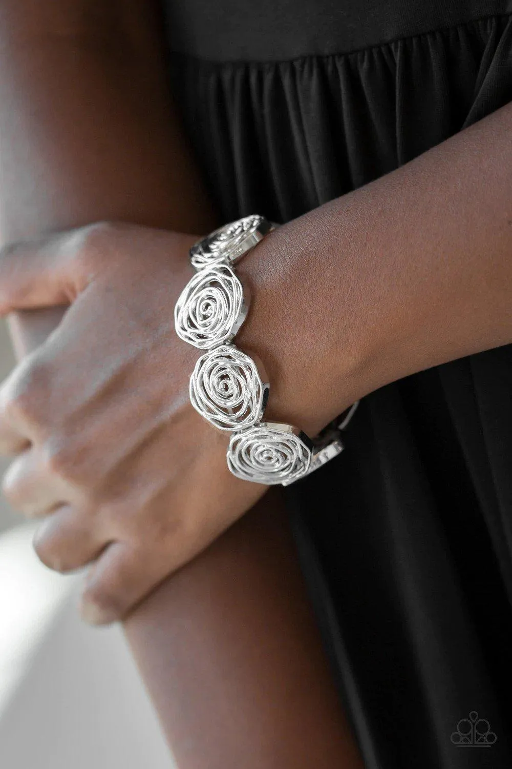 Beat Around The ROSEBUSH Silver Bracelet - Paparazzi Accessories