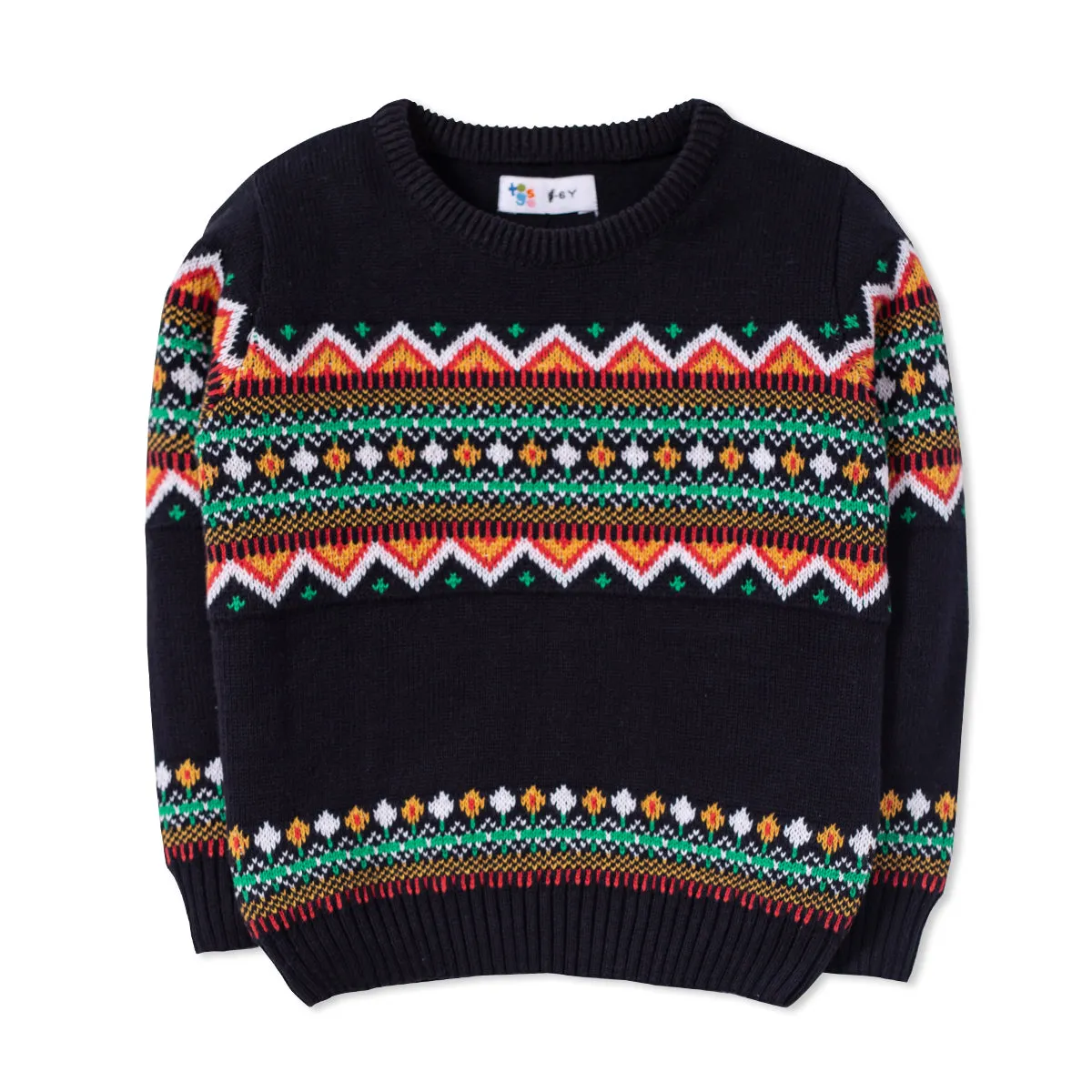 Black & Red Waving Sweater