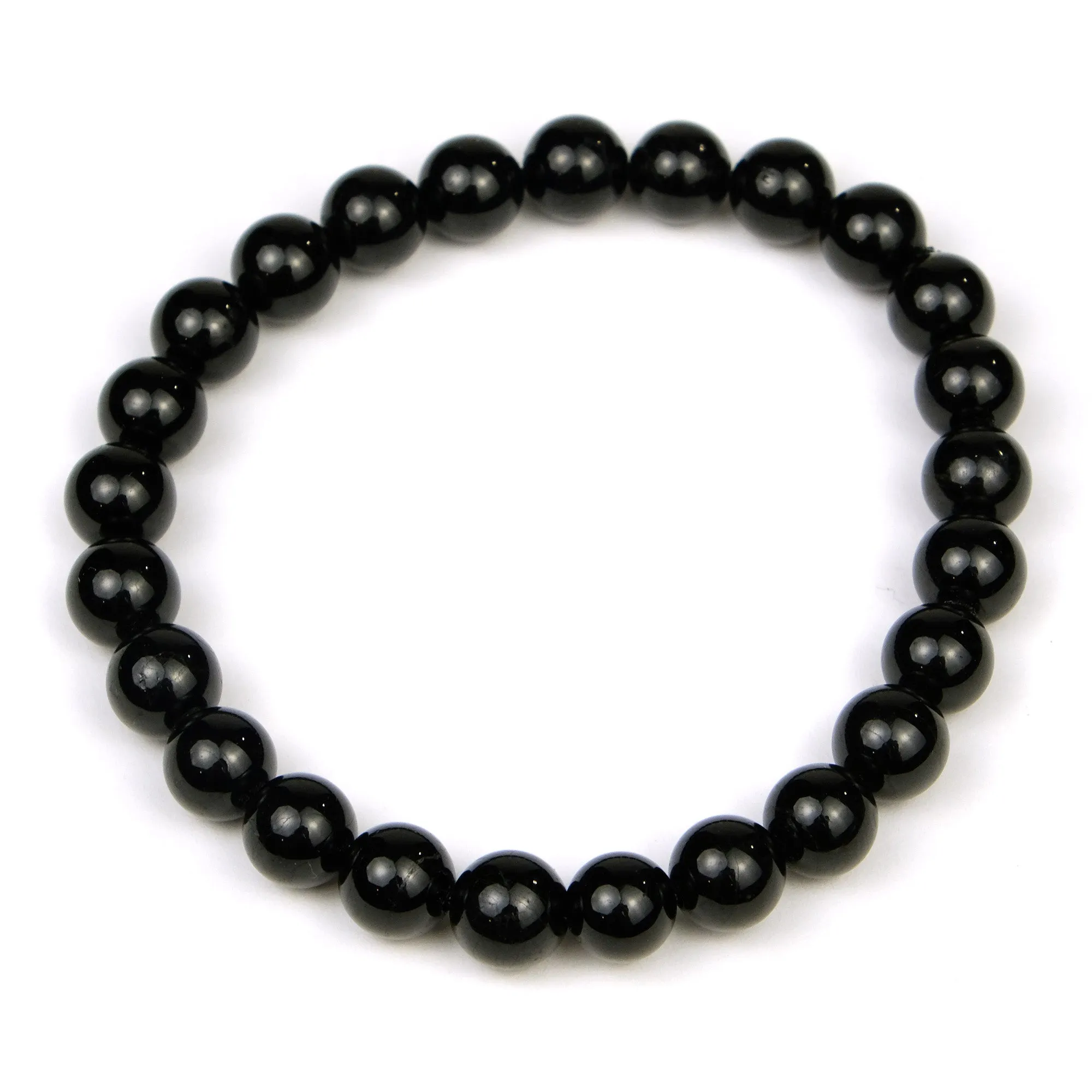 Black Tourmaline 8mm Round Stretch Bracelet