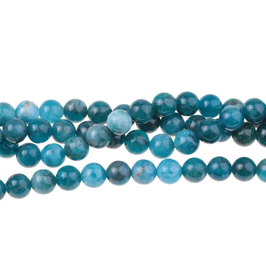 Blue Apatite 8mm A Grade Round 15-16 Inch