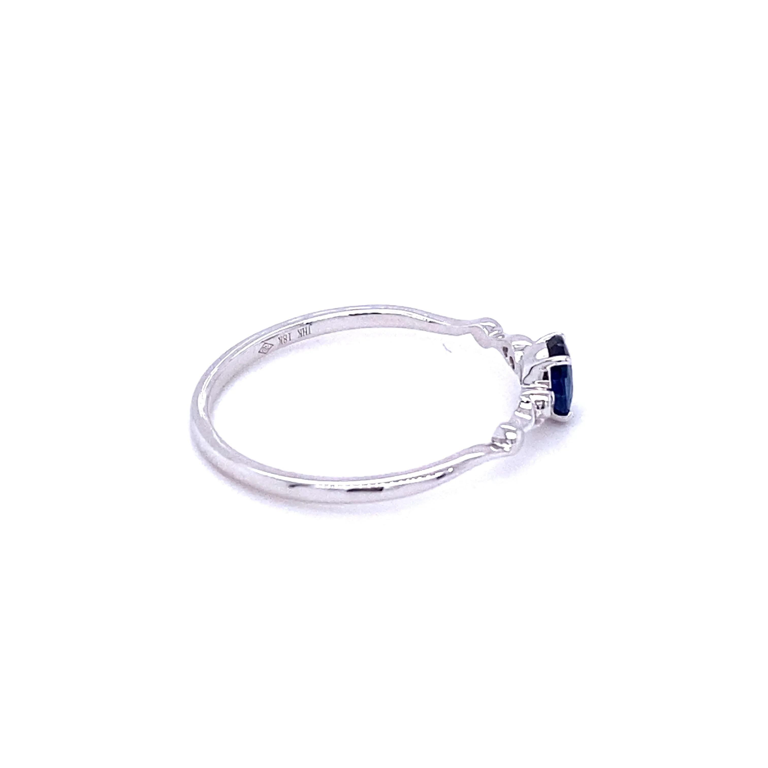 Blue Sapphire Twist Stacker Ring