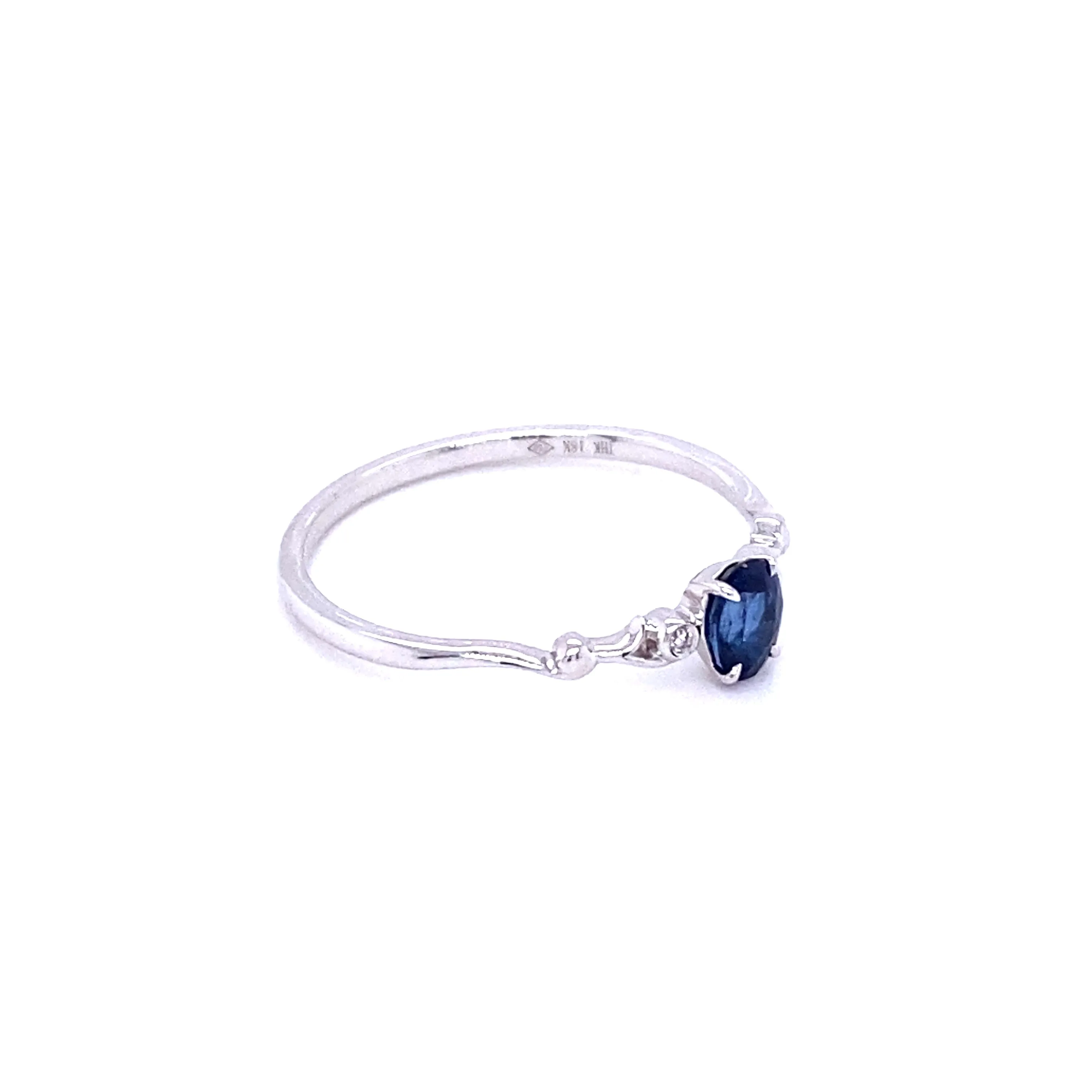 Blue Sapphire Twist Stacker Ring