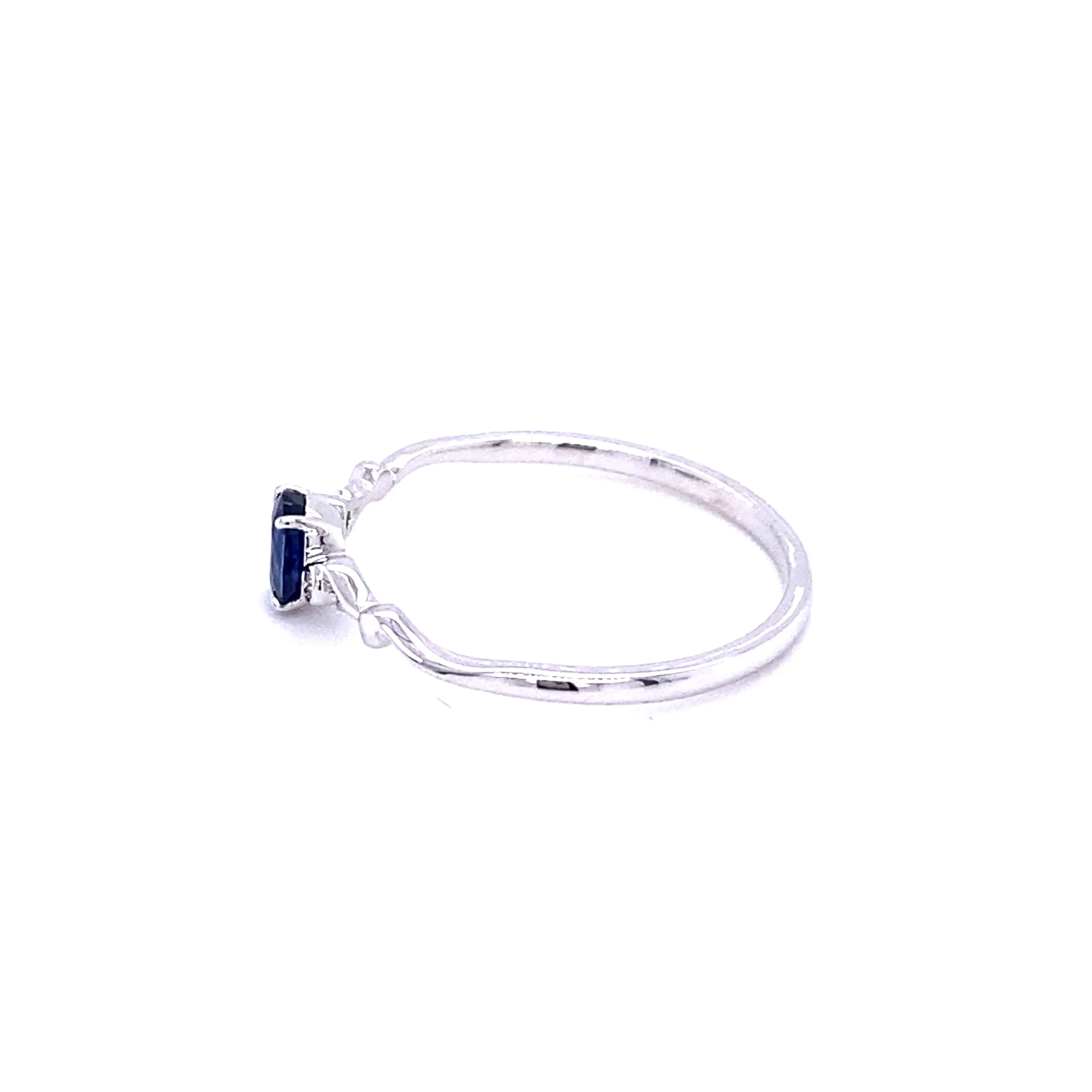 Blue Sapphire Twist Stacker Ring