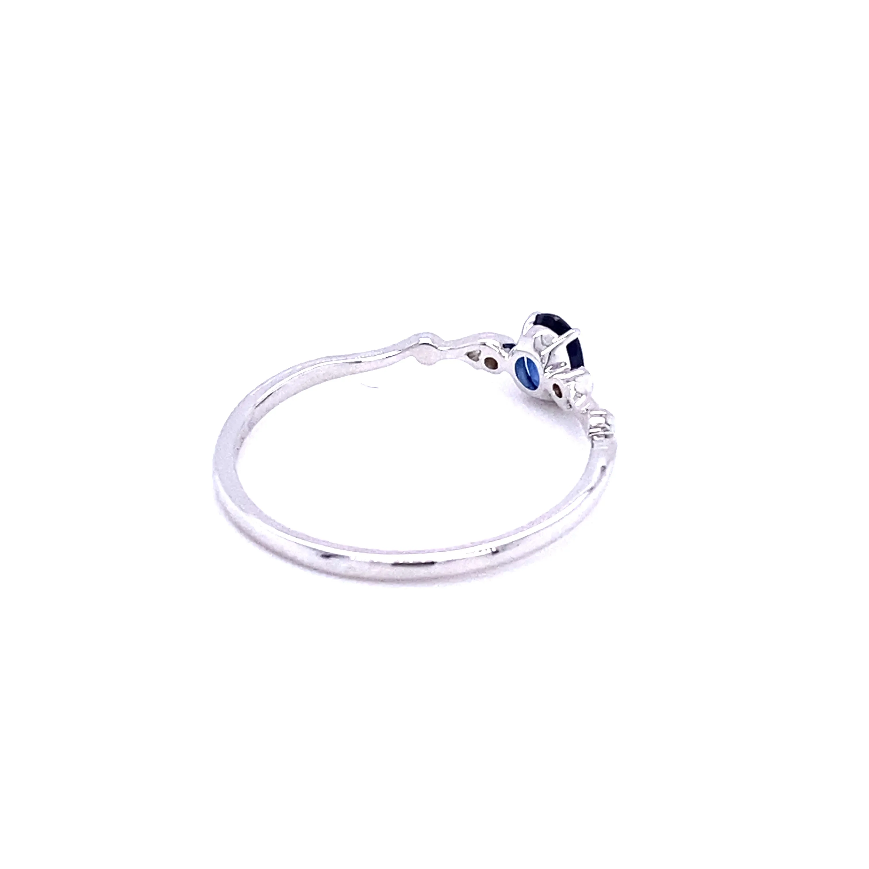 Blue Sapphire Twist Stacker Ring