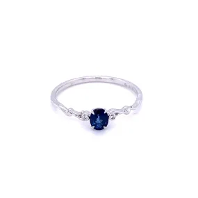 Blue Sapphire Twist Stacker Ring