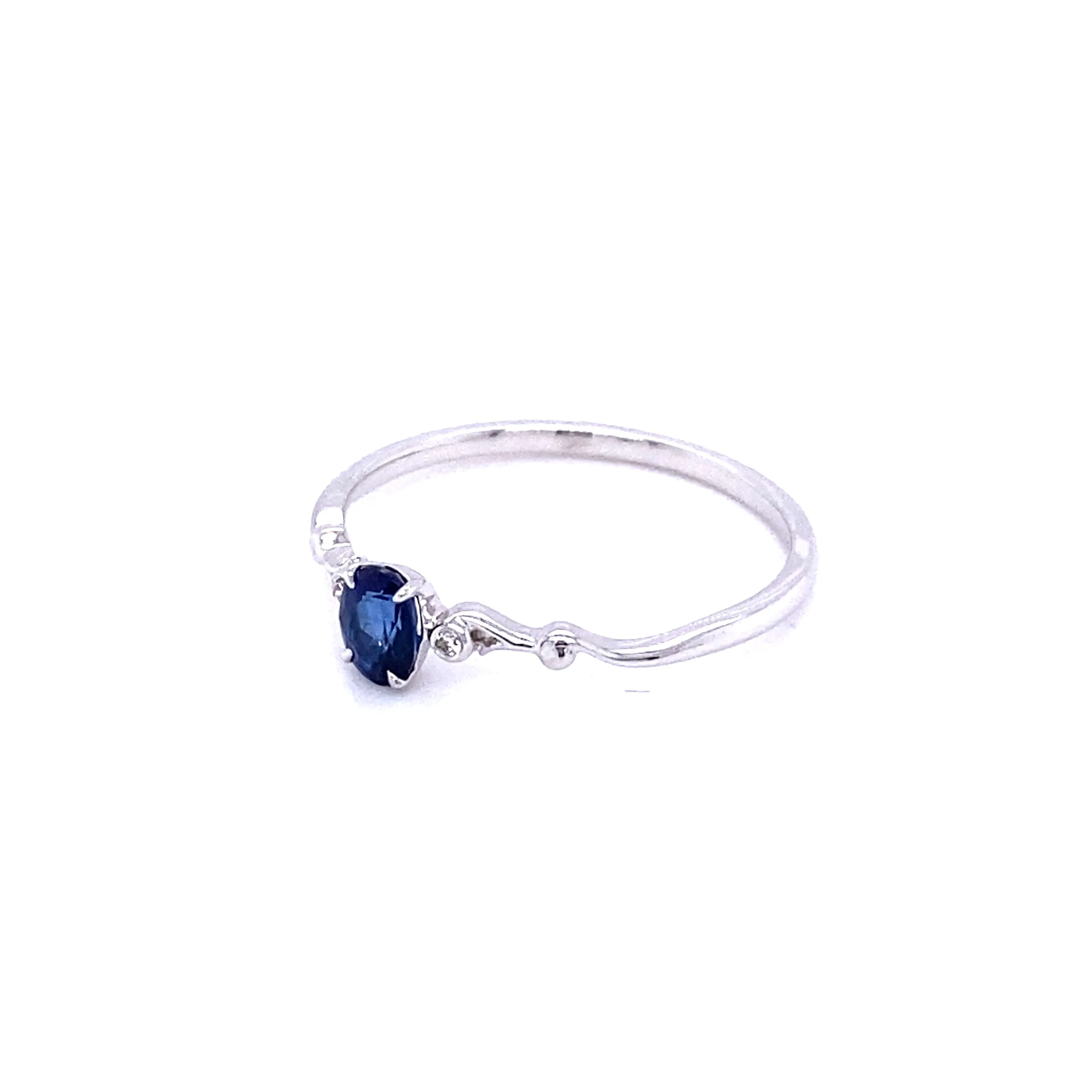 Blue Sapphire Twist Stacker Ring