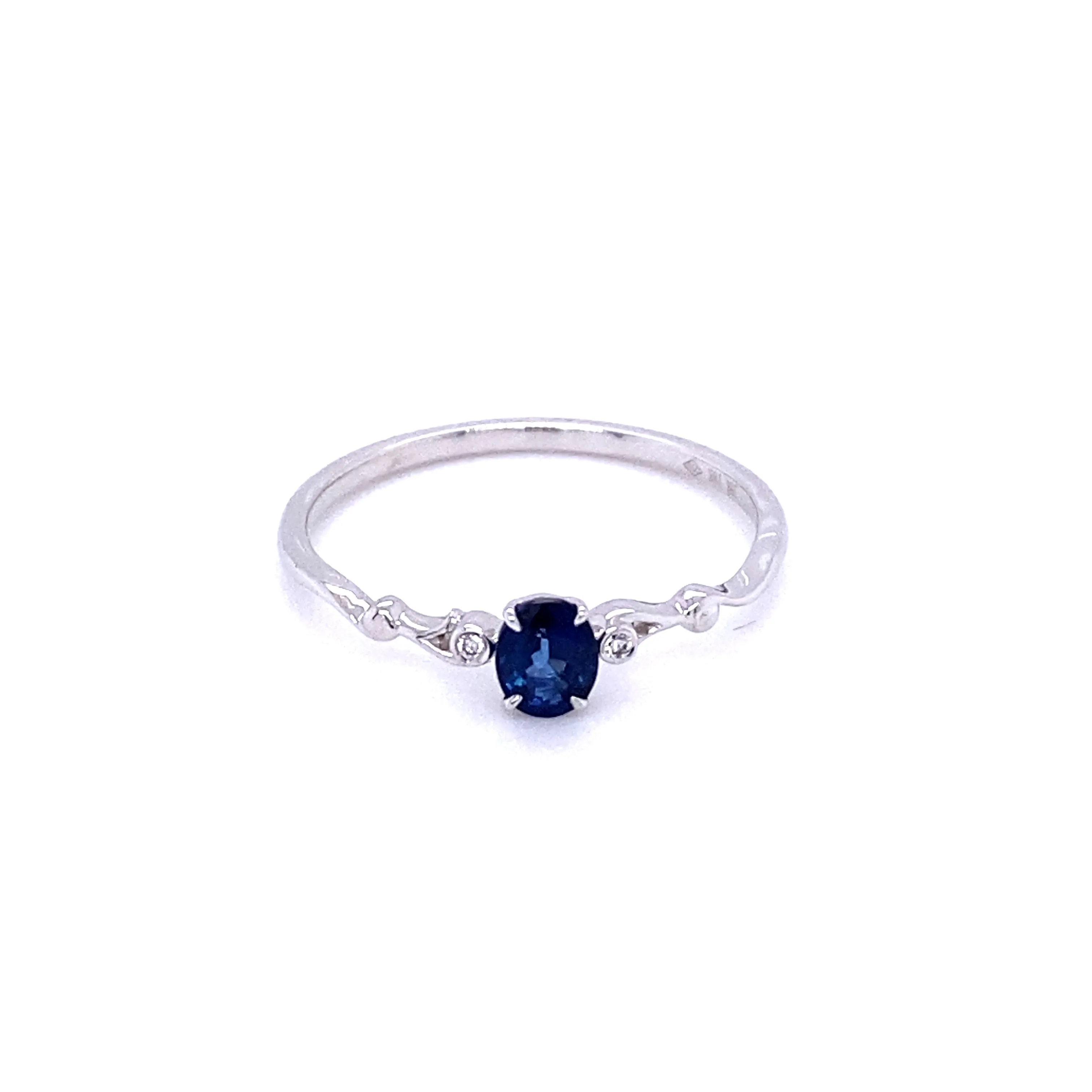 Blue Sapphire Twist Stacker Ring