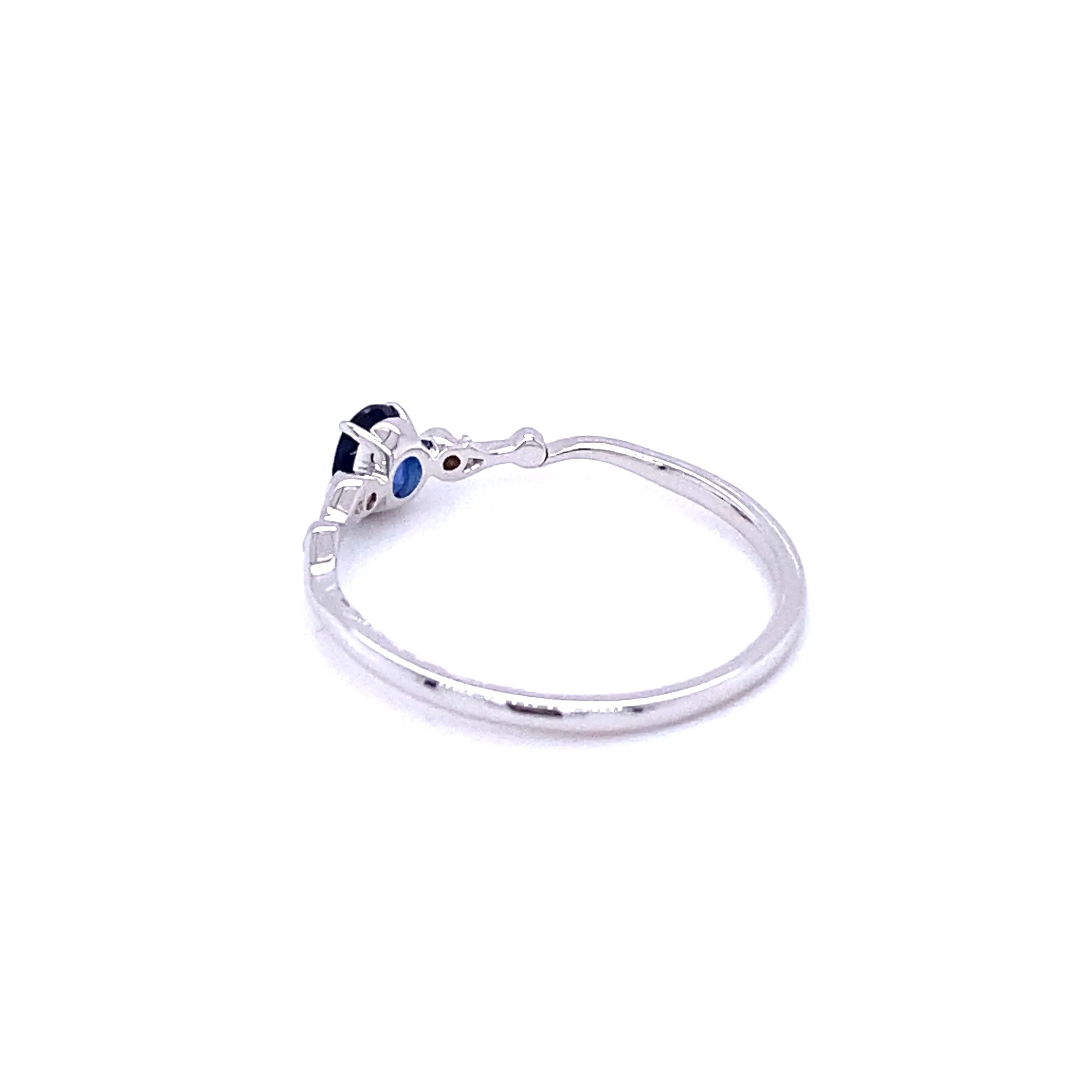 Blue Sapphire Twist Stacker Ring