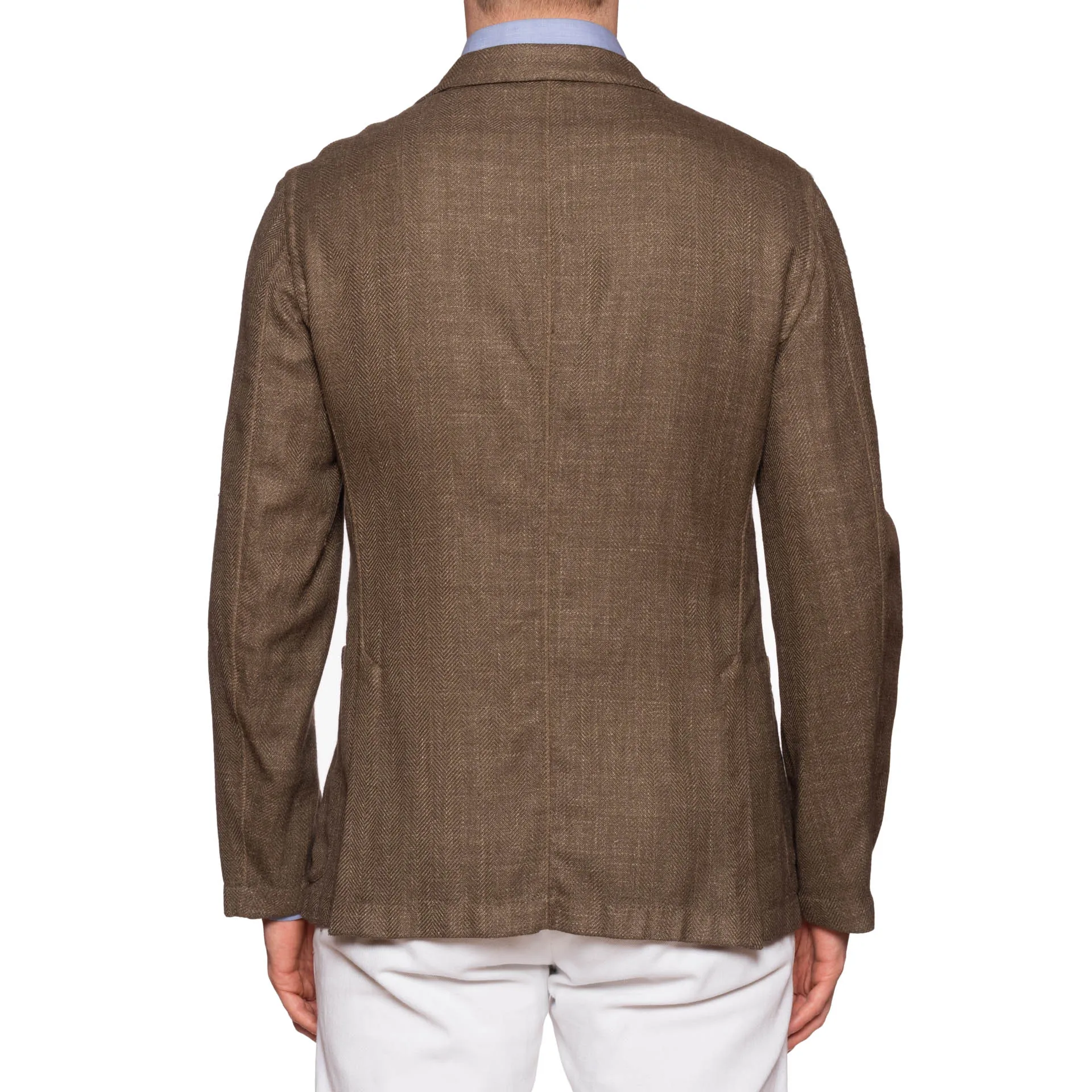 BOGLIOLI "68" Herringbone Virgin Wool-Linen Unconstructed Jacket EU 50 NEW US 40