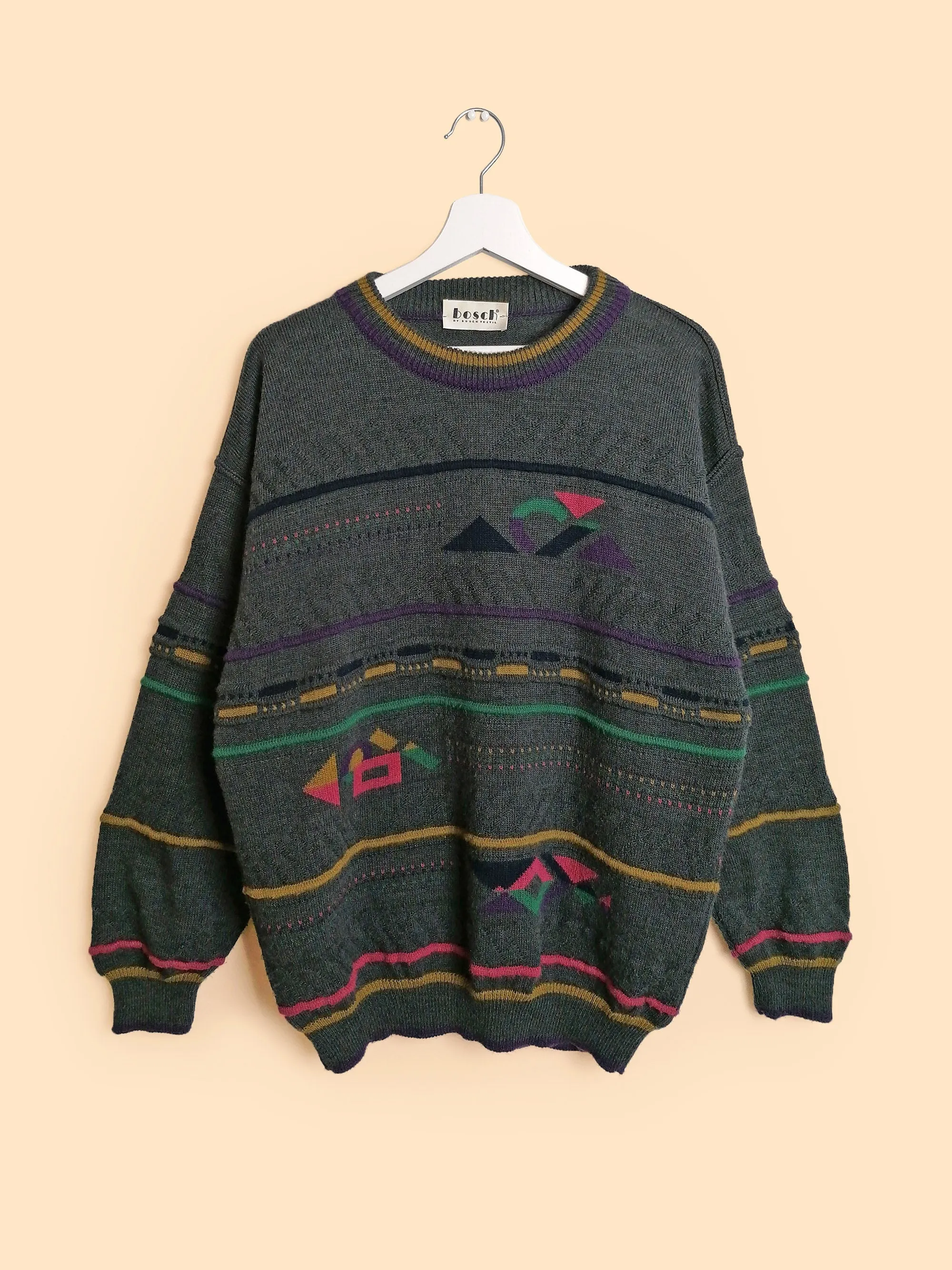 BOSCH Textil Retro Pattern Unisex Grandpa Sweater - size M-L / 52