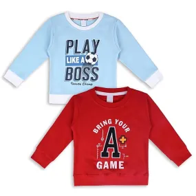 Boys and Girls Pack of 2 Typography Printed Sweatshirt