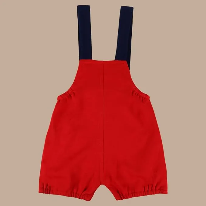 Boys Striped Printed Cotton Dungaree Set