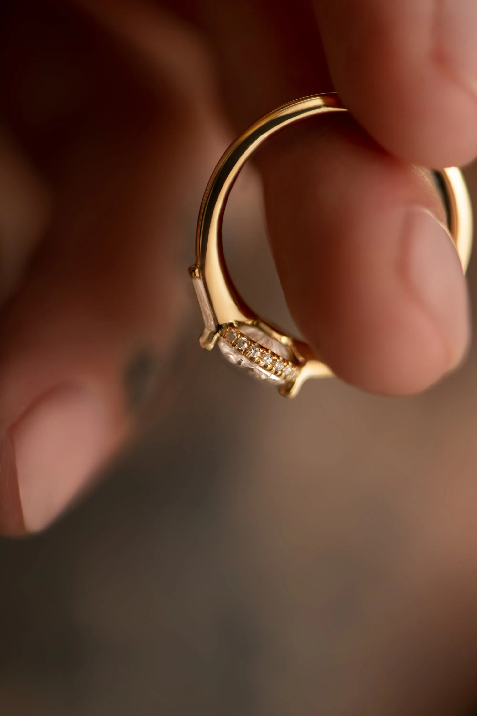 Brilliant Cut Engagement Ring with a Pave Diamond Halo