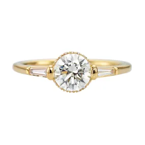 Brilliant Cut Engagement Ring with a Pave Diamond Halo