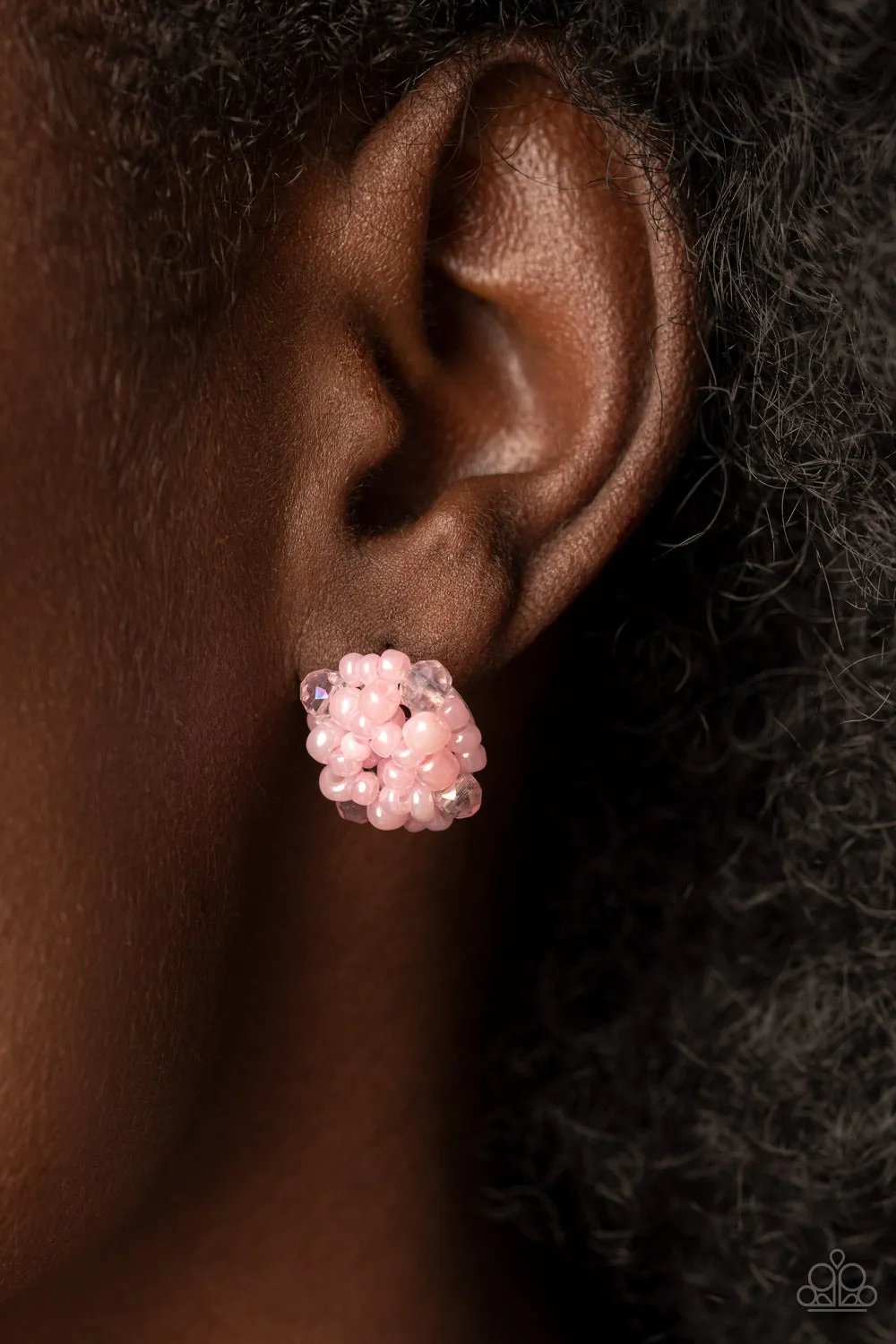 Bunches of Bubbly - Pink Post Earring