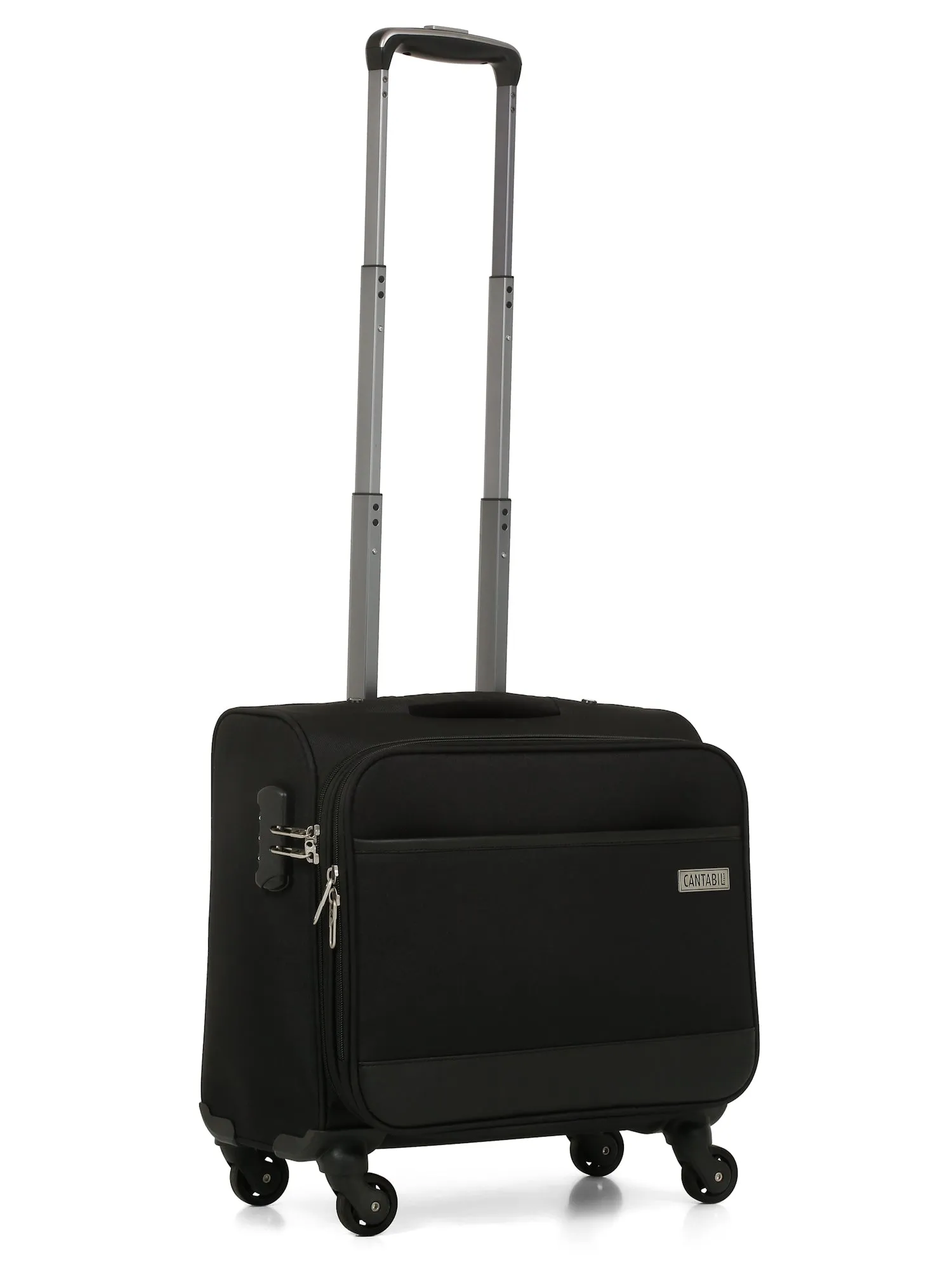 Cantabil Black Soft Body Overnighter Trolley Bag